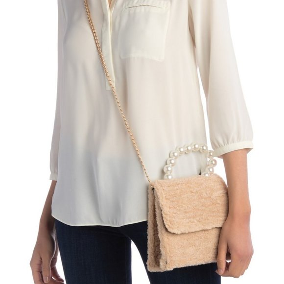 NWOT Pink Haley Jocelyn Teddy Cross Clutch Purse - Picture 8 of 8